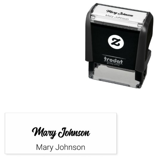 Eenvoudige Cursieve Handtekening en Gedrukte Naam  Zelfinktende Stempel (In situ)