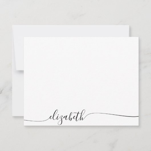 Eenvoudige cursieve Persoonlijke Naam van het Manu Notitiekaartje (Voorkant)