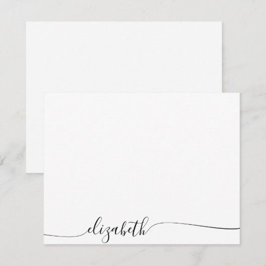 Eenvoudige cursieve Persoonlijke Naam van het Manu Notitiekaartje (Voorkant / Achterkant)