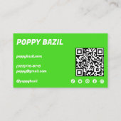 Eenvoudige Curven Orde Dank u Limoen Sociale QR Co Visitekaartje (Achterkant)