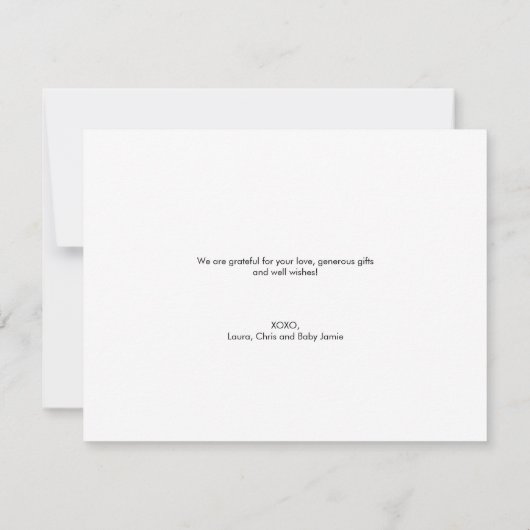 Eenvoudige Custom Baby shower Fotocollage Bedankkaart (Achterkant)