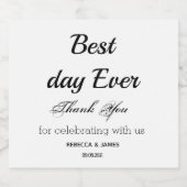 Eenvoudige Custom Beste Dag Ooit Engagement Party Sparkling Wijnetiket (Enkel label)