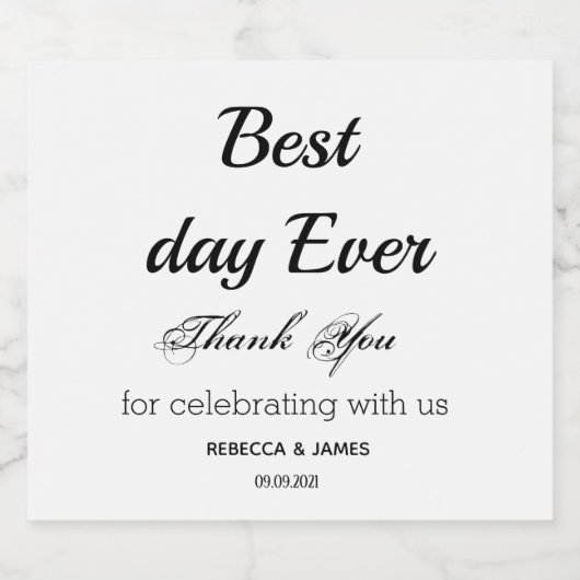 Eenvoudige Custom Beste Dag Ooit Engagement Party Sparkling Wijnetiket (Enkel label)