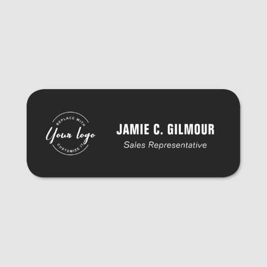 Eenvoudige Custom Business logo Employee Custom Naamplaatje (Voorkant)