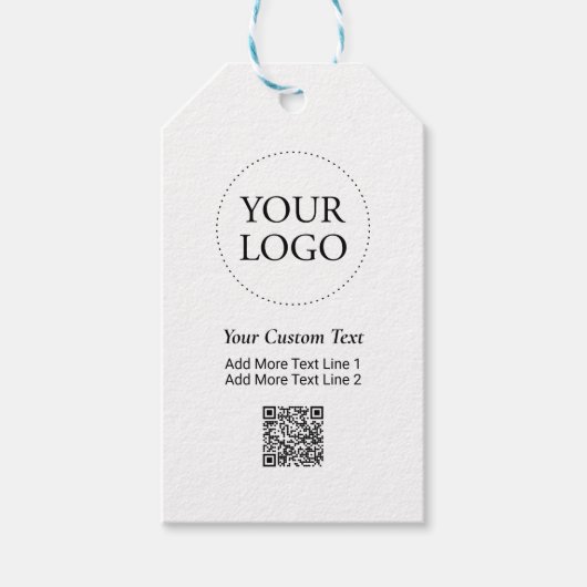 Eenvoudige Custom Business Logo QR Code Promotie Cadeaulabel (Voorkant)