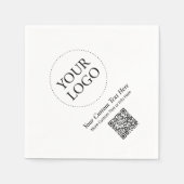 Eenvoudige Custom Business Logo QR Code Promotie Servet (Voorkant)