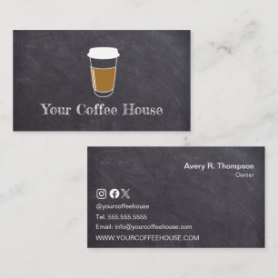Eenvoudige Custom Chalkboard Coffee Cup Cafe Shop Klantenkaartje