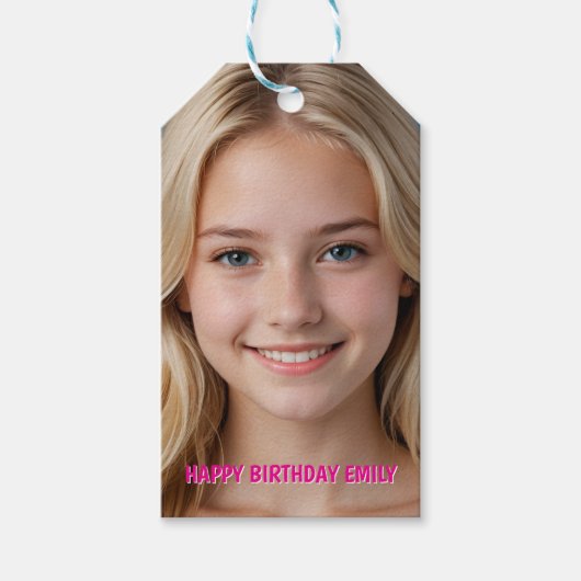 Eenvoudige Custom creëer uw eigen fotopapier Cadeaulabel (Voorkant)