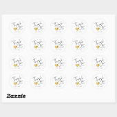 Eenvoudige Custom Dank u Gold Heart Script Ronde Sticker (Vel)