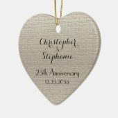 Eenvoudige Custom Elegant Heart Jubileum Christmas Keramisch Ornament (Links)