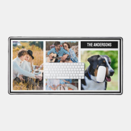 Eenvoudige Custom Family Photo Collage Tafelmat Bureaumat