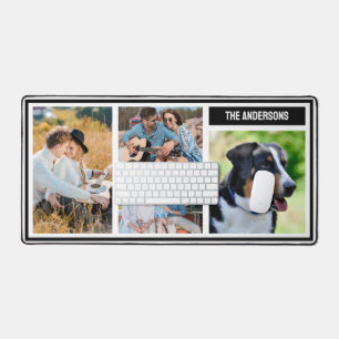 Eenvoudige Custom Family Photo Collage Tafelmat Bureaumat