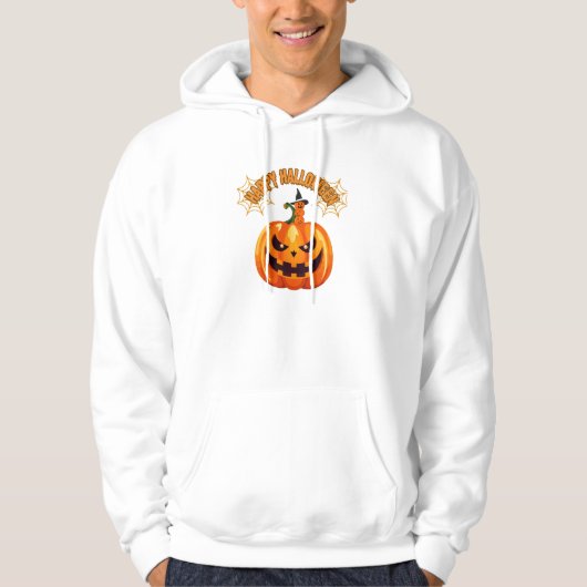 Eenvoudige Custom Happy Halloween Hoodie (Voorkant)