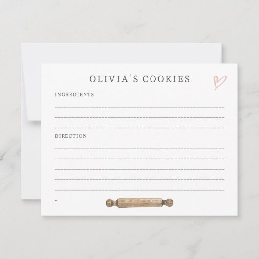 Eenvoudige Custom Kind Recept Kaart (Voorkant)