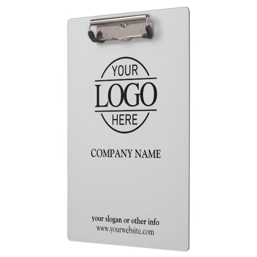Eenvoudige Custom Lichtgrijs Bedrijf Zakelijke Log Klembord (Links)