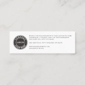 Eenvoudige Custom Logo en Business Bedankt Mini Visitekaartje (Achterkant)