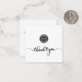 Eenvoudige Custom Logo en Business Bedankt Notitiekaartje (Voorkant / Achterkant in situ)