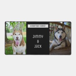 Eenvoudige Custom Twee Honden Foto Desk Mat