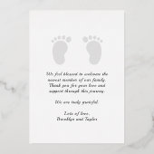 Eenvoudige Cute Aangepaste Foto Pasgeboren Hallo B Folie Uitnodiging (Achterkant)