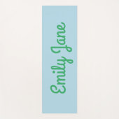 Eenvoudige Cute Blue Green Script Persoonlijke naa Yogamat (Voorkant)