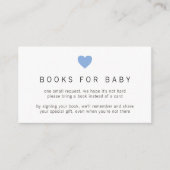 Eenvoudige Cute Blue Heart Boy Books for Baby show Informatiekaartje (Voorkant)