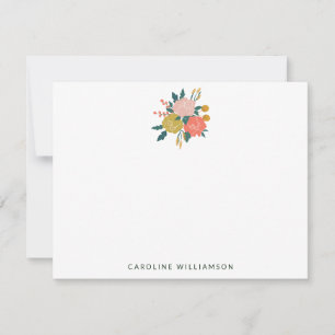 Eenvoudige Cute Boho Botanische Bloem Persoonlijk Notitiekaartje