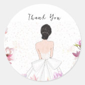 Eenvoudige cute bruidsdouche ronde sticker (Voorkant)