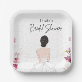 Eenvoudige cute bruidsfeest papieren bordje
