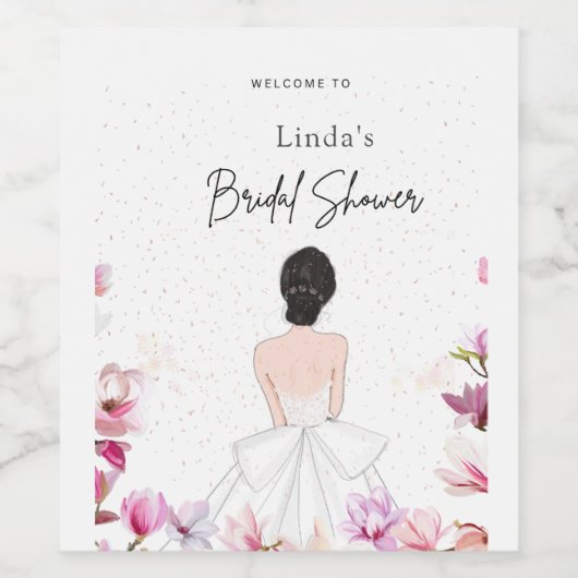 Eenvoudige cute bruidsfeest wijn etiket (Enkel label)