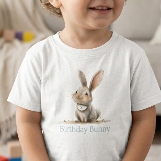Eenvoudige Cute Bunny Verjaardag Kind Kinder Shirts