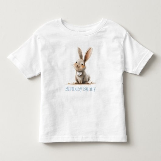 Eenvoudige Cute Bunny Verjaardag Kind Kinder Shirts (Voorkant)