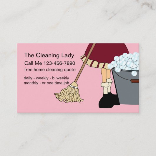 Eenvoudige Cute Cleaning Service Visitekaartje (Voorkant)