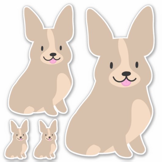 Eenvoudige Cute Corgis, verschillende formaten, St Sticker (Voorkant)