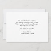 Eenvoudige Cute Custom Foto Hallo Baby Newborn Bir Aankondiging (Achterkant)