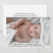 Eenvoudige Cute Custom Foto Hallo Baby Newborn Bir Aankondiging (Voorkant / Achterkant)
