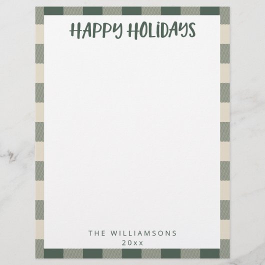 Eenvoudige Cute Custom Green Play Holiday Statione Briefhoofd (Voorkant)