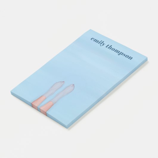 Eenvoudige Cute Custom Summer Ocean Lake Pool Post-it® Notes (Schuin)