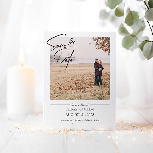 Eenvoudige Cute Elegant Save the Date Photo