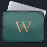 Eenvoudige Cute Green Monogram Naam en Initiaal Laptop Sleeve<br><div class="desc">Een leuke monogram naam en initiaal ontwerp op een eenvoudige groene achtergrond. Perfect voor dagelijks gebruik.</div>