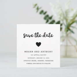 Eenvoudige Cute Heart Moderne Trouw Save The Date