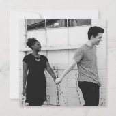 Eenvoudige Cute Heart Moderne Trouw Save The Date (Achterkant)