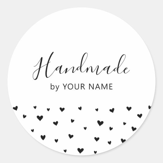 Eenvoudige Cute Hearts Handmade pakket sticker (Voorkant)