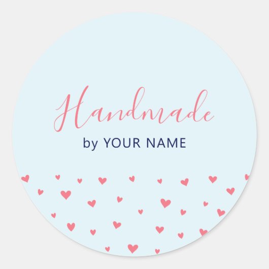 Eenvoudige Cute Hearts Handmade pakket sticker (Voorkant)