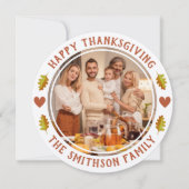Eenvoudige Cute Herfst Thanksgiving Familie Ontmoe Kaart (Voorkant)