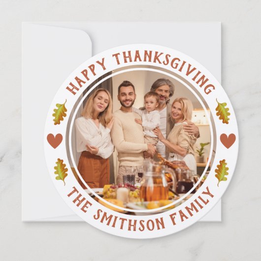 Eenvoudige Cute Herfst Thanksgiving Familie Ontmoe Kaart (Voorkant)