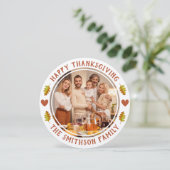 Eenvoudige Cute Herfst Thanksgiving Familie Ontmoe Kaart (Staand voorkant)