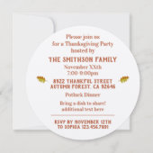 Eenvoudige Cute Herfst Thanksgiving Familie Ontmoe Kaart (Achterkant)