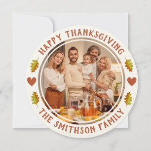 Eenvoudige Cute Herfst Thanksgiving Familie Ontmoe Kaart