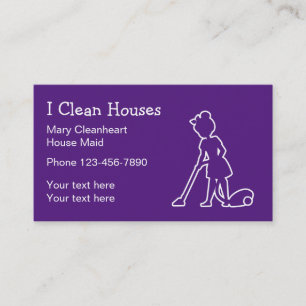 Eenvoudige Cute House Cleaning Service Visitekaartje