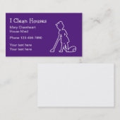 Eenvoudige Cute House Cleaning Service Visitekaartje (Voorkant / Achterkant)
